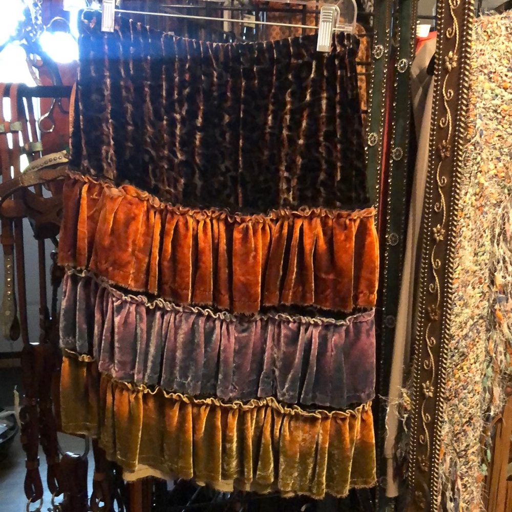 Reb Collection Velvet tiered skirt. One of a kind!